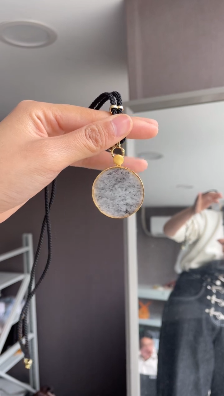 吊坠(不含链)银S925镶嵌翡翠天然缅甸A货翡翠