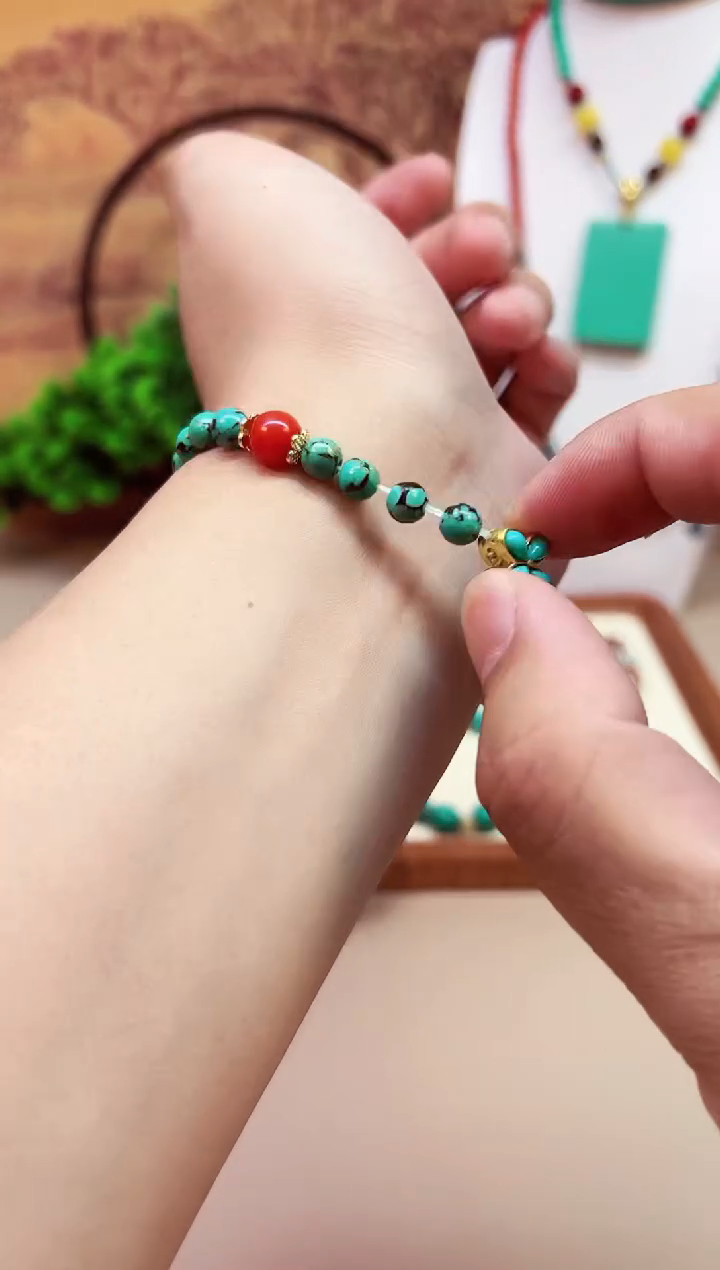 玛瑙/玉髓手链14K金镶嵌S62