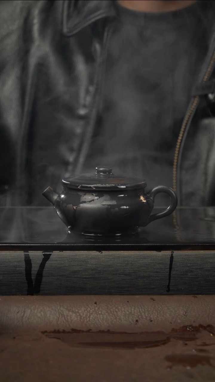 茶壶紫砂22 黑料 原矿紫砂壶 150cc