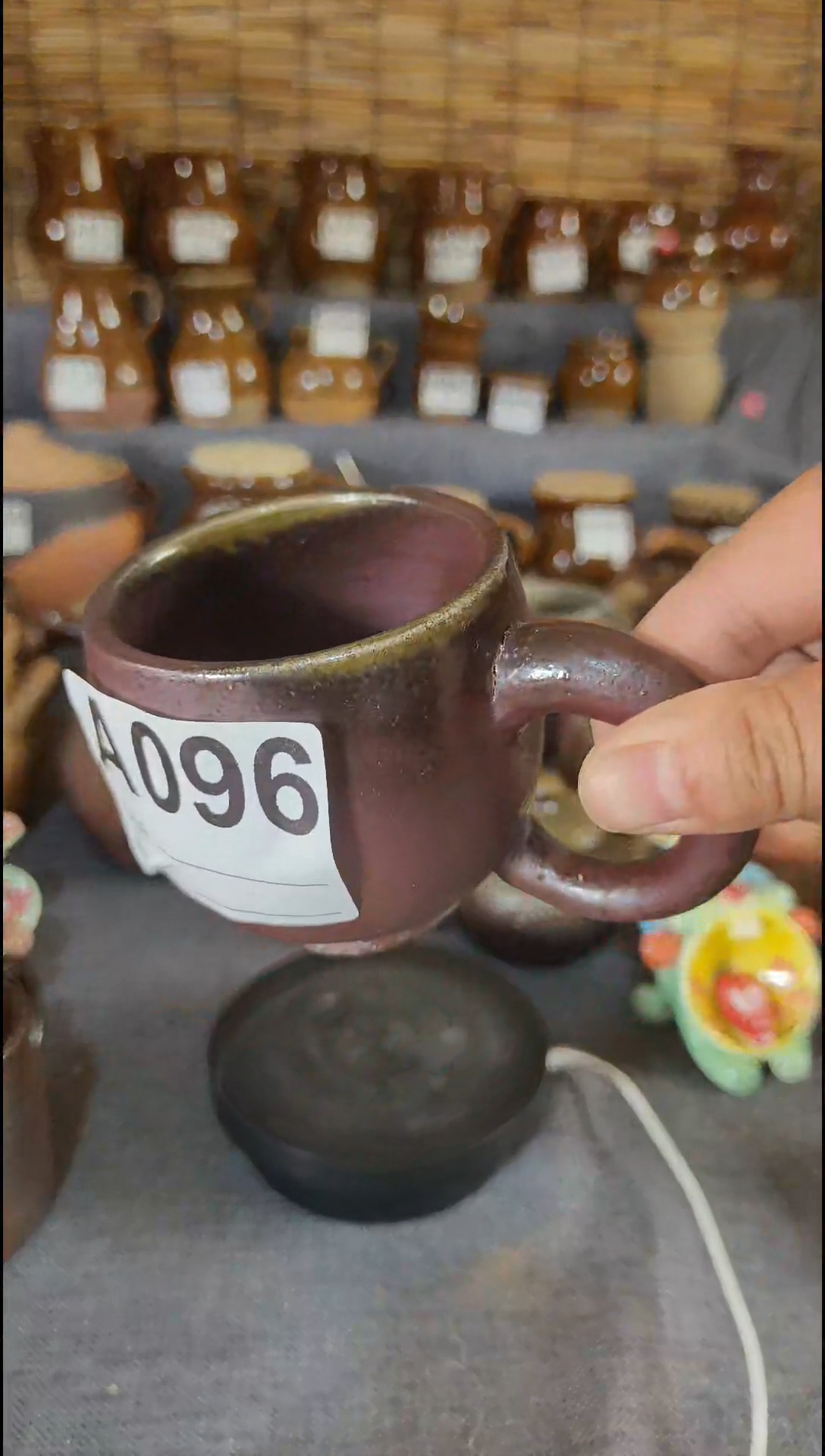 粗陶四**母A096号瑕疵小马克杯