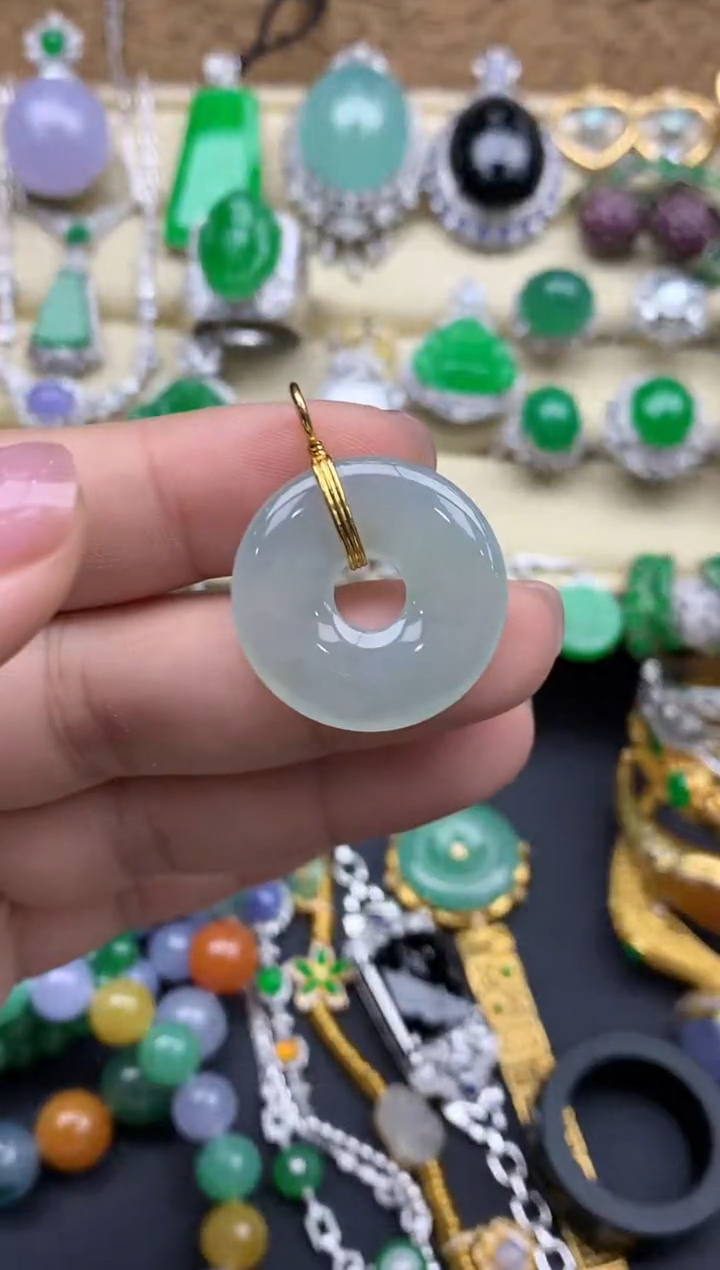 【闪购商品】翡翠颈饰18K金镶嵌129-中国好珍宝