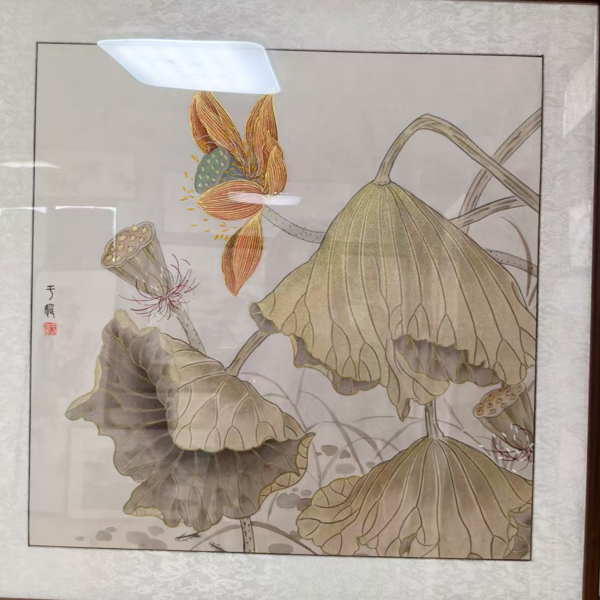手绘国画客厅茶室挂画带框