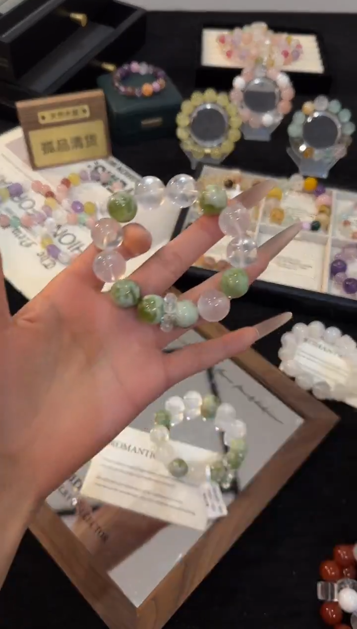 合金手链水晶奶白晶手链x3165