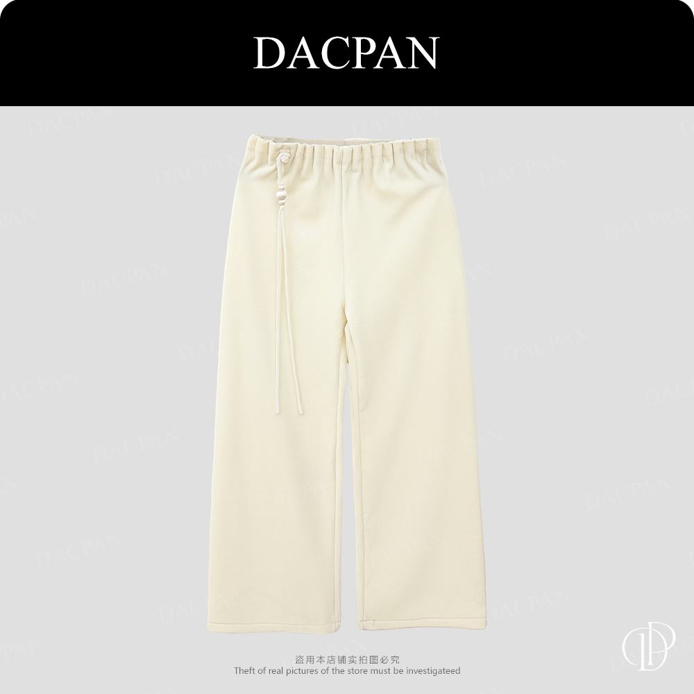 DACPAN-“水仙裤”金丝绒加绒吊坠直筒裤 2025/盼·PP 3718