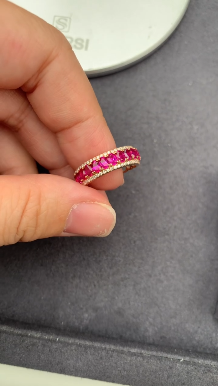 18K金镶嵌戒指红宝石1.6ct 红宝石  GH  定制