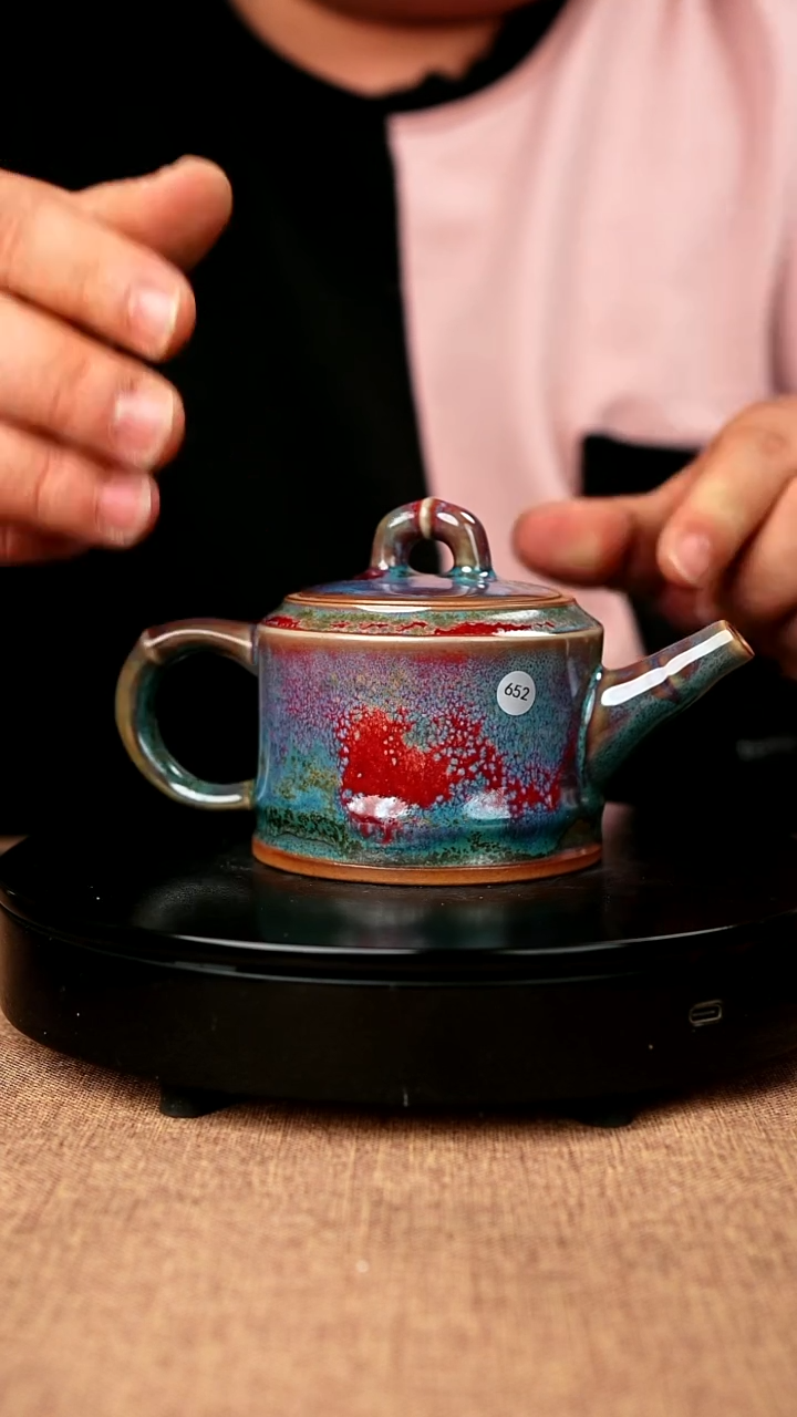 【闪购商品】652#省工一级品原矿钧瓷炉钧釉竹节壶