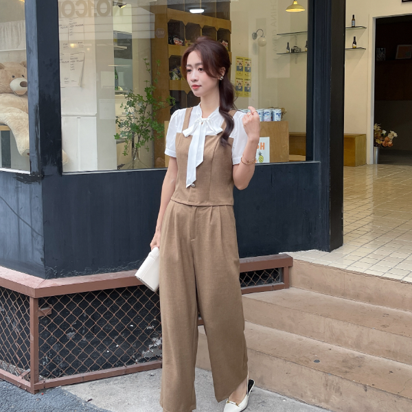 赫本风时尚套装裤子背带裤公主风西域风欧若新中式