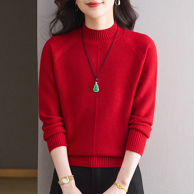 2025秋冬爆款新款时尚洋气百搭打底衫女装内搭毛衣上衣圆领长袖