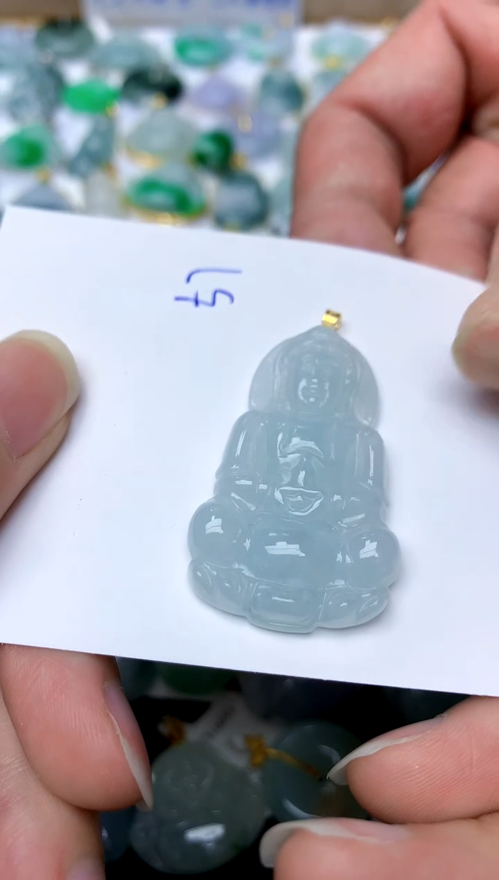 【闪购商品】翡翠颈饰18K金镶嵌57天然A货翡翠