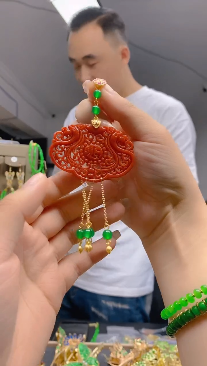 【闪购商品】翡翠耳饰合金285翡翠压襟