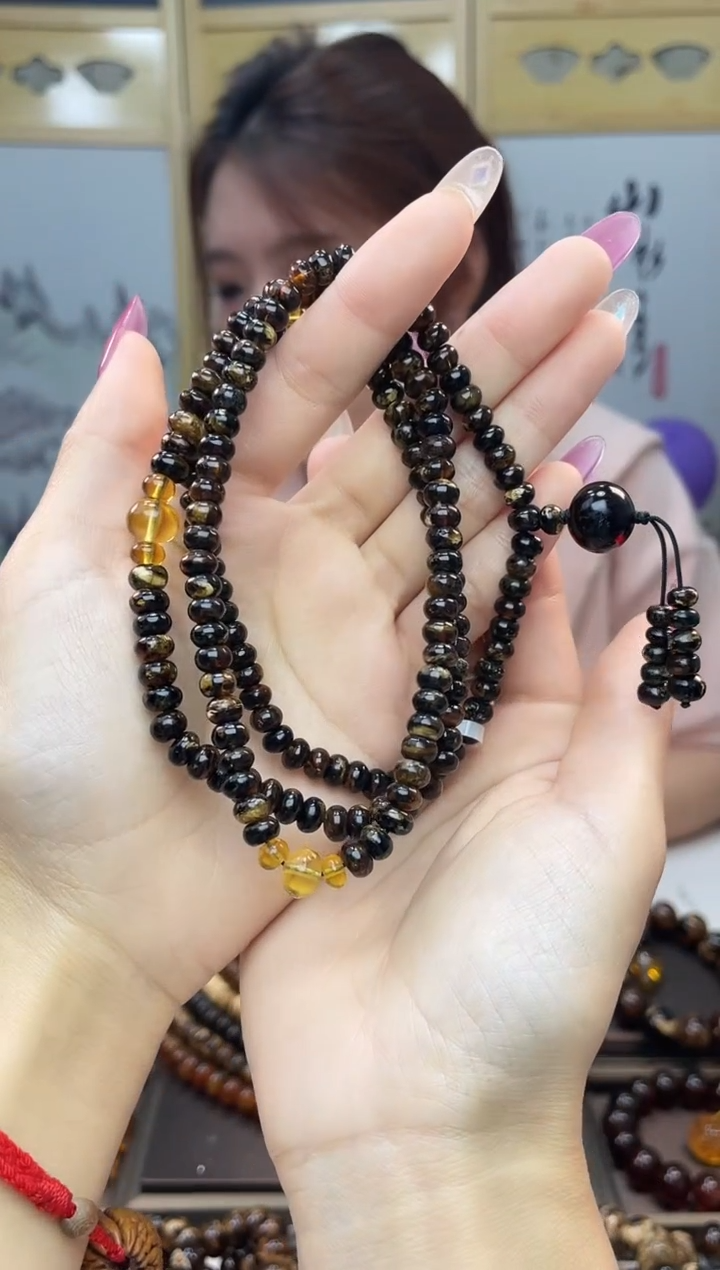 【闪购商品】琥珀裸石未镶嵌6+翳王设计项链