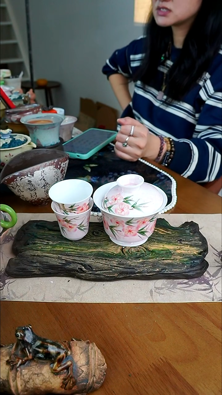 茶瓷物语樱花套装盖碗