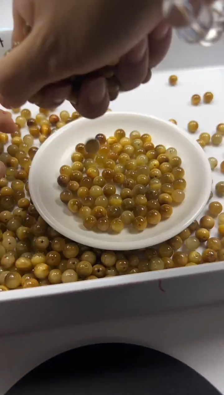 未镶嵌颈饰玛瑙/玉髓w961金*虎眼8mm*25颗