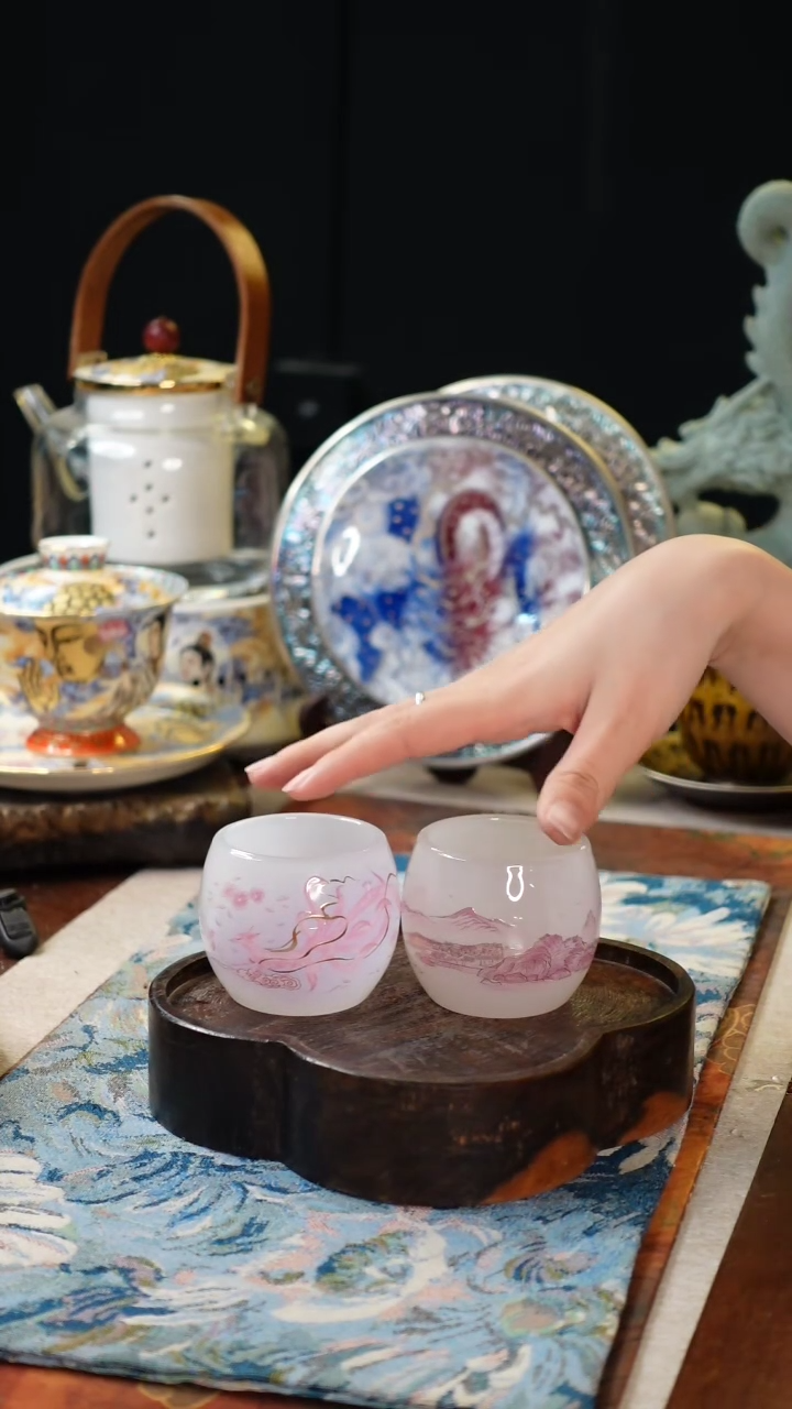 【闪购商品】琉璃主人杯两只陶瓷