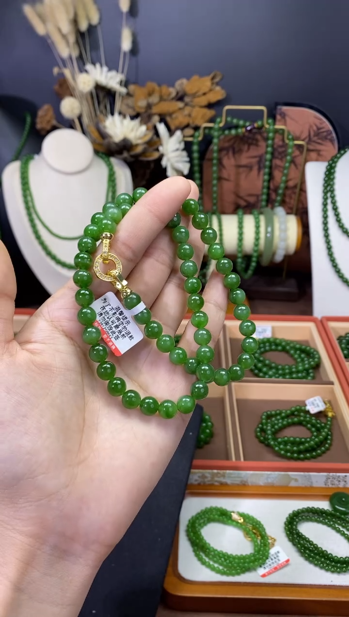 【闪购商品】和田玉（碧玉）颈饰未镶嵌8微矿锁骨链