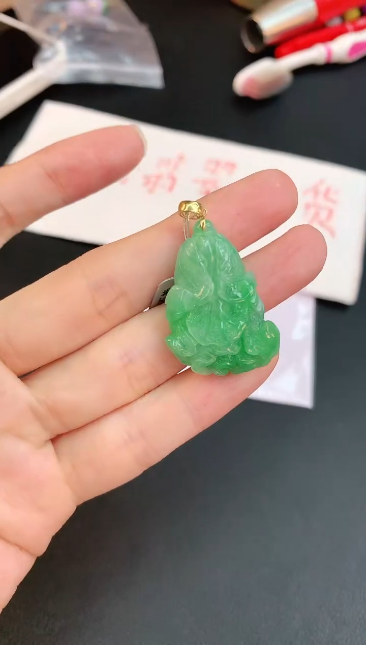 【闪购商品】翡翠颈饰18K金镶嵌赠礼盒证书 小君