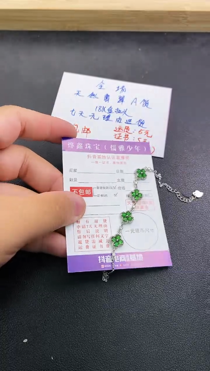 颈饰银S925镶嵌翡翠天然翡翠A货手链
