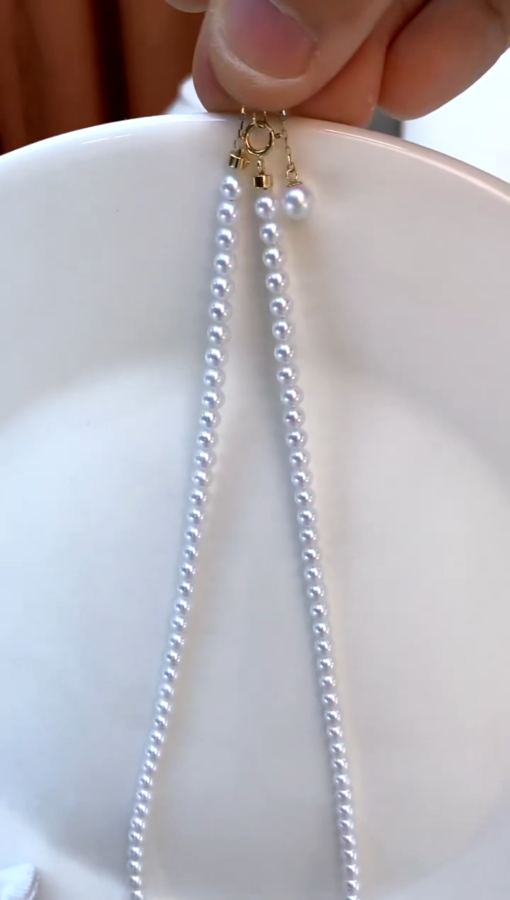 【闪购商品】淡水珍珠项链18K金镶嵌4-5