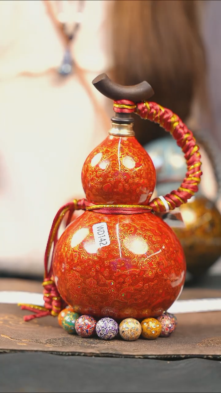 【闪购商品】WD142漆艺酒葫芦不包手串及旋转底座