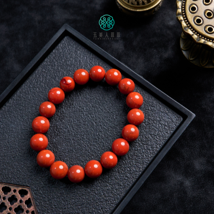 菲菲珠宝好·南红单圈手串-素圈满肉圆珠11mm/多样性发一