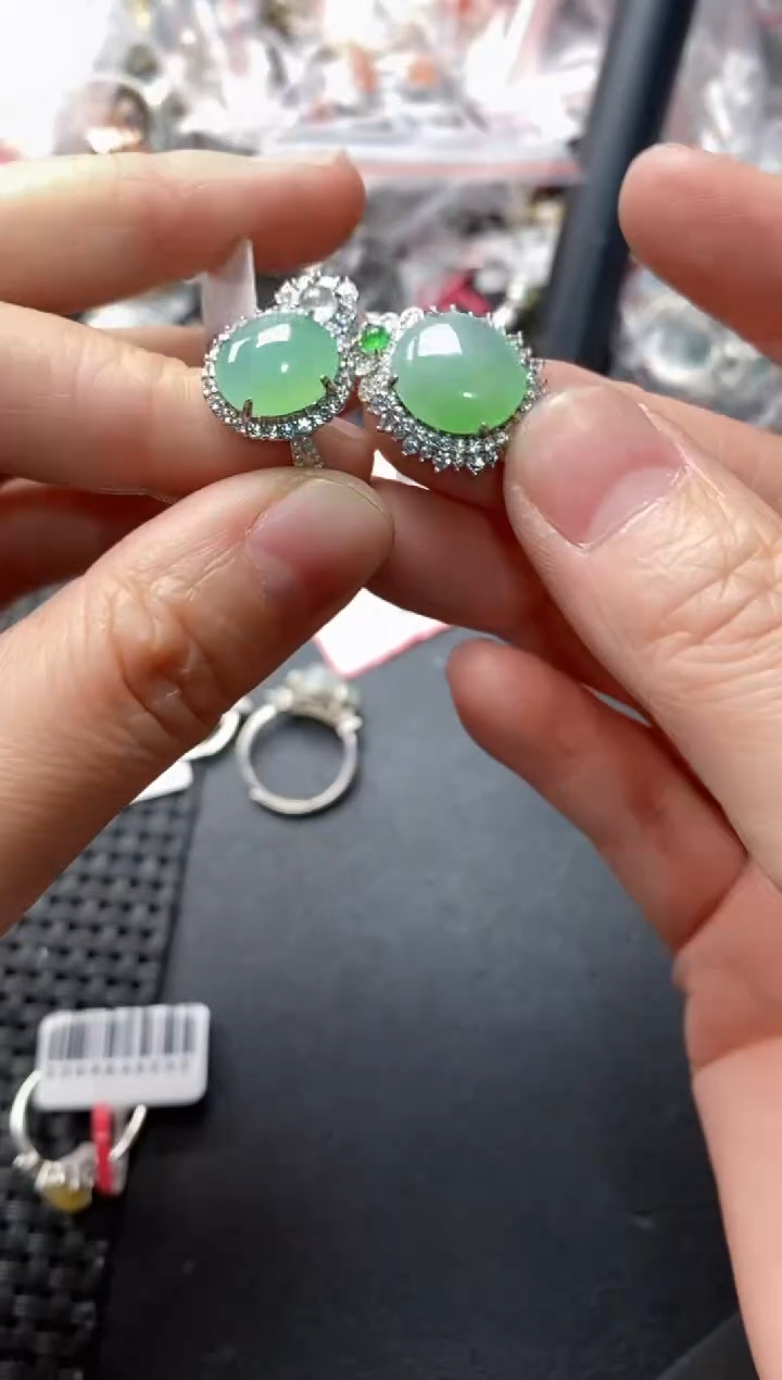 银S925镶嵌戒指翡翠121212