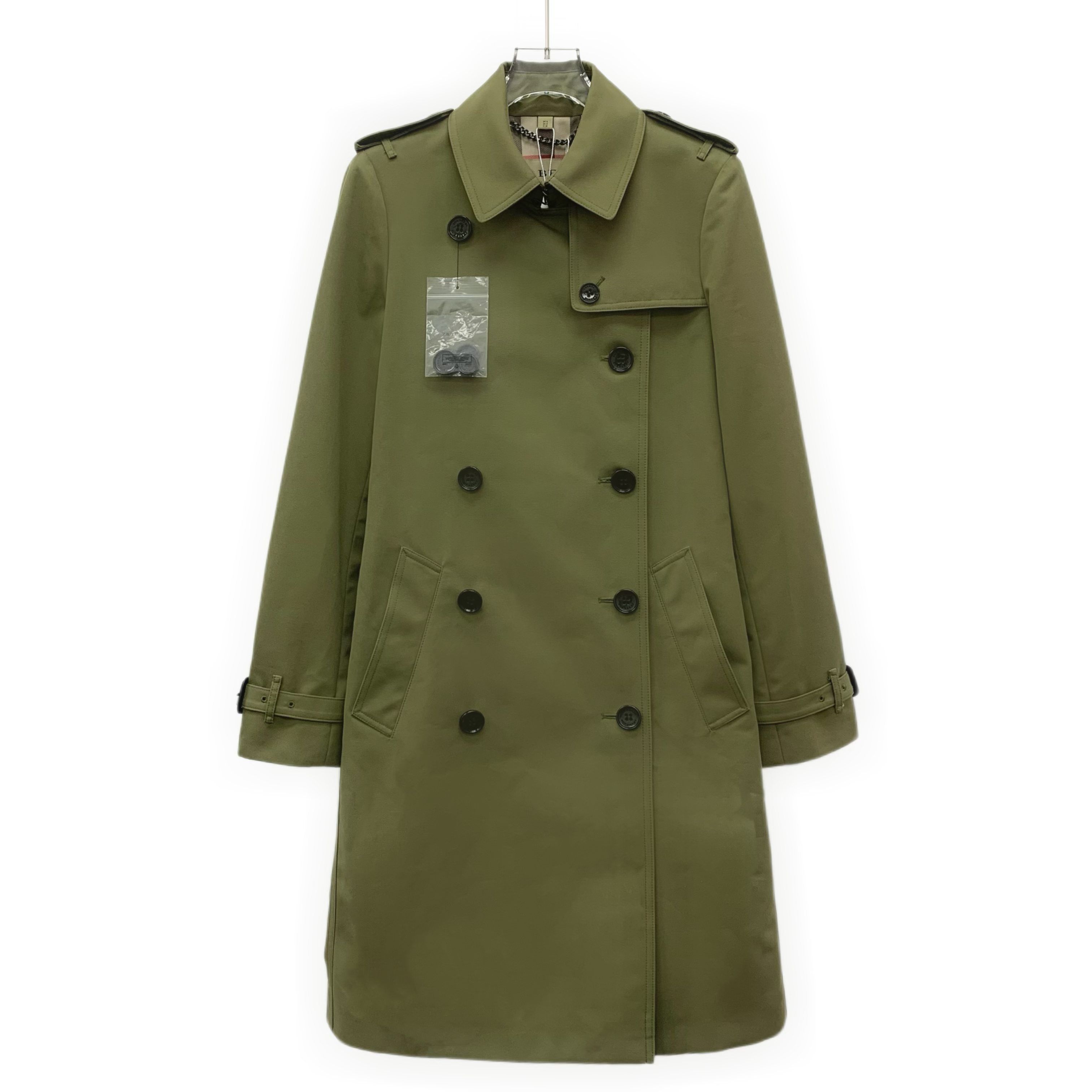 99新 BURBERRY/博柏利  IW0394  绿色翻领腰带款外套 38 S码