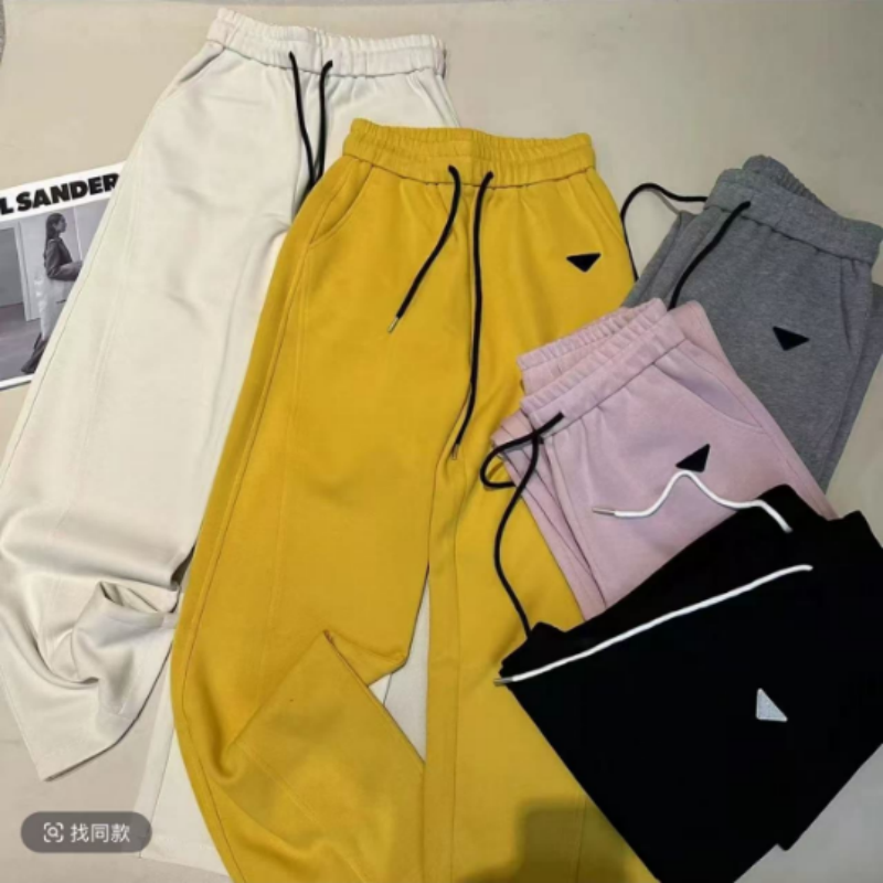 2025春秋爆款宽松百搭运动休闲裤韩版时尚刺绣撞色抽绳直筒裤女2