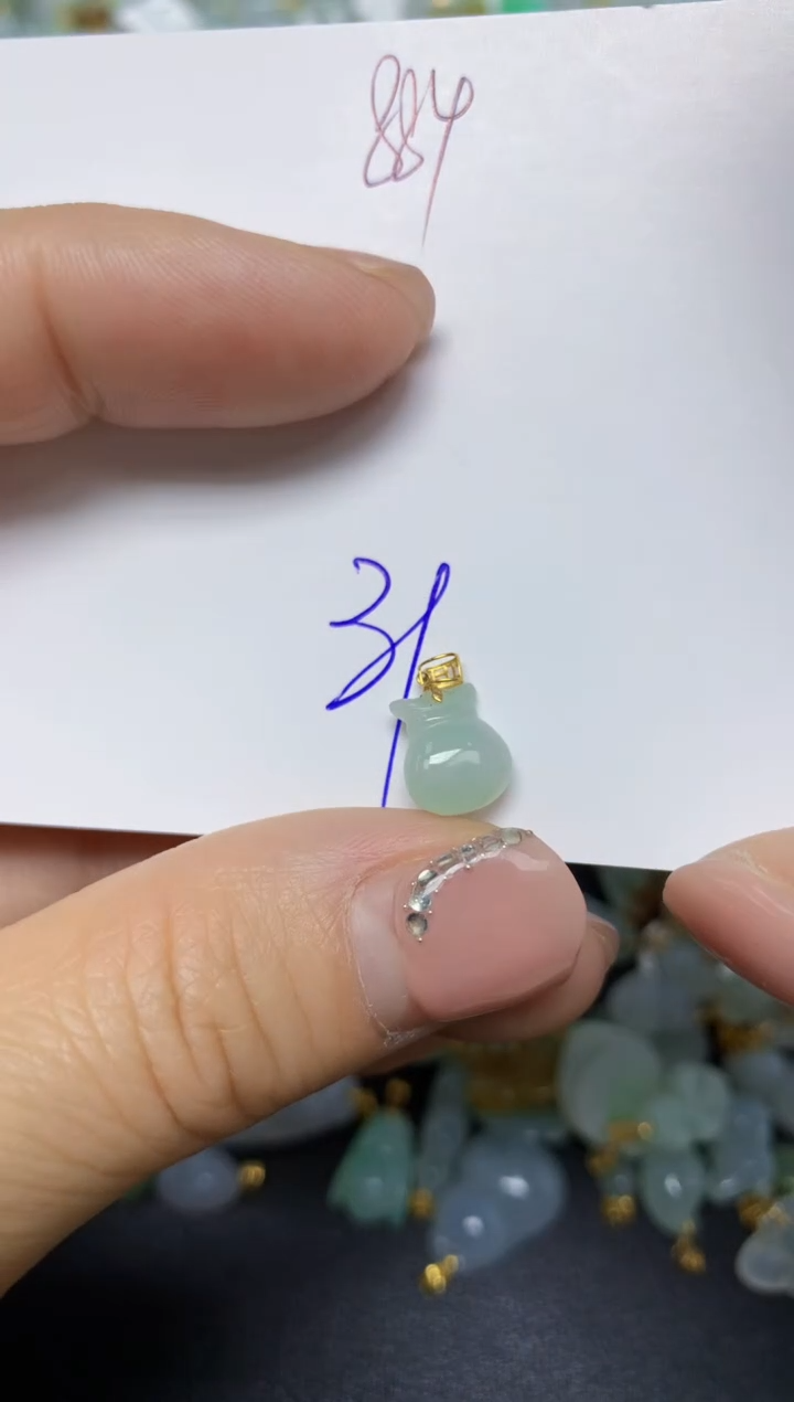 【闪购商品】翡翠挂件18K金镶嵌 天然翡翠A货