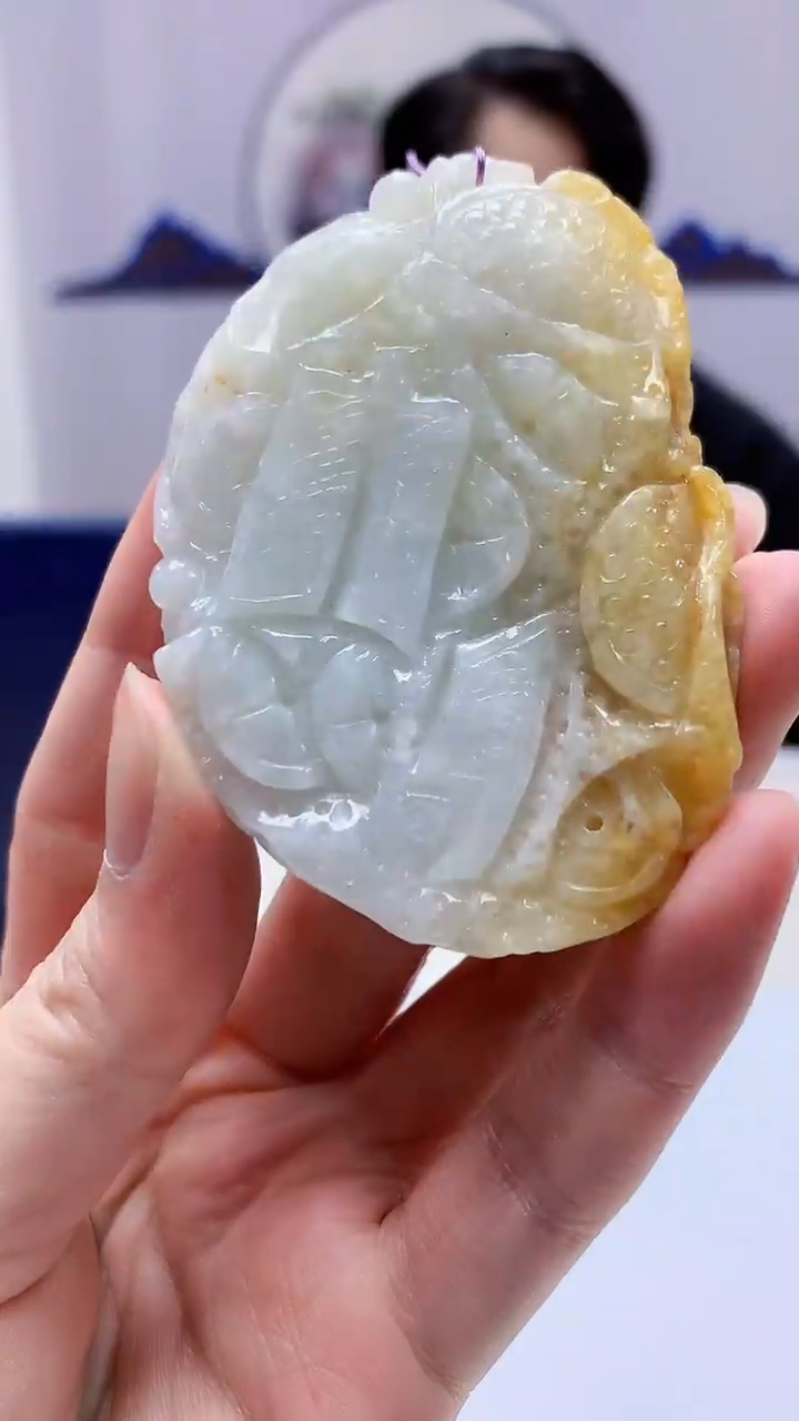 【闪购商品】定制翡翠未镶嵌5060zm-毛货挂件八破图62