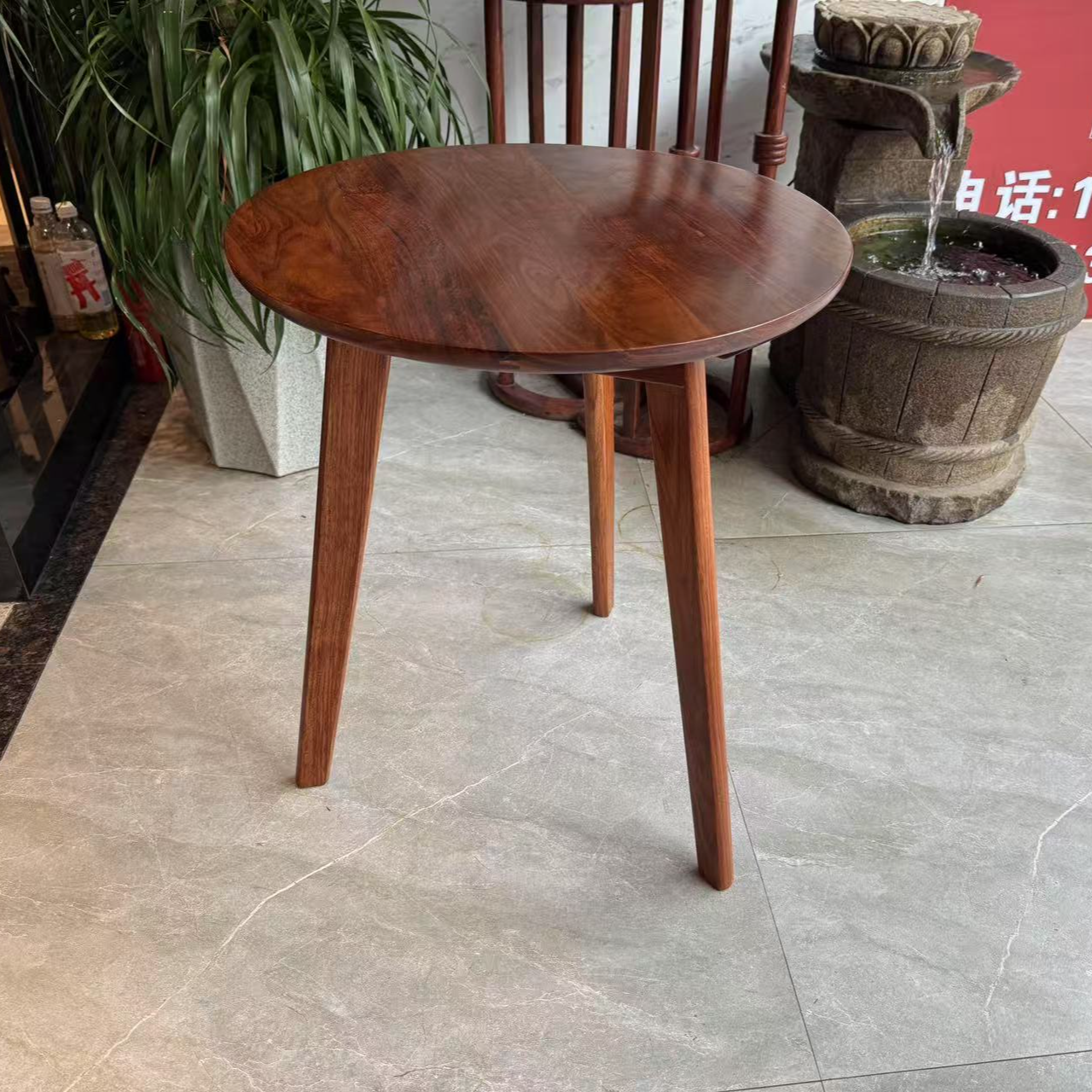 新中式客厅茶几圆形家用小圆桌