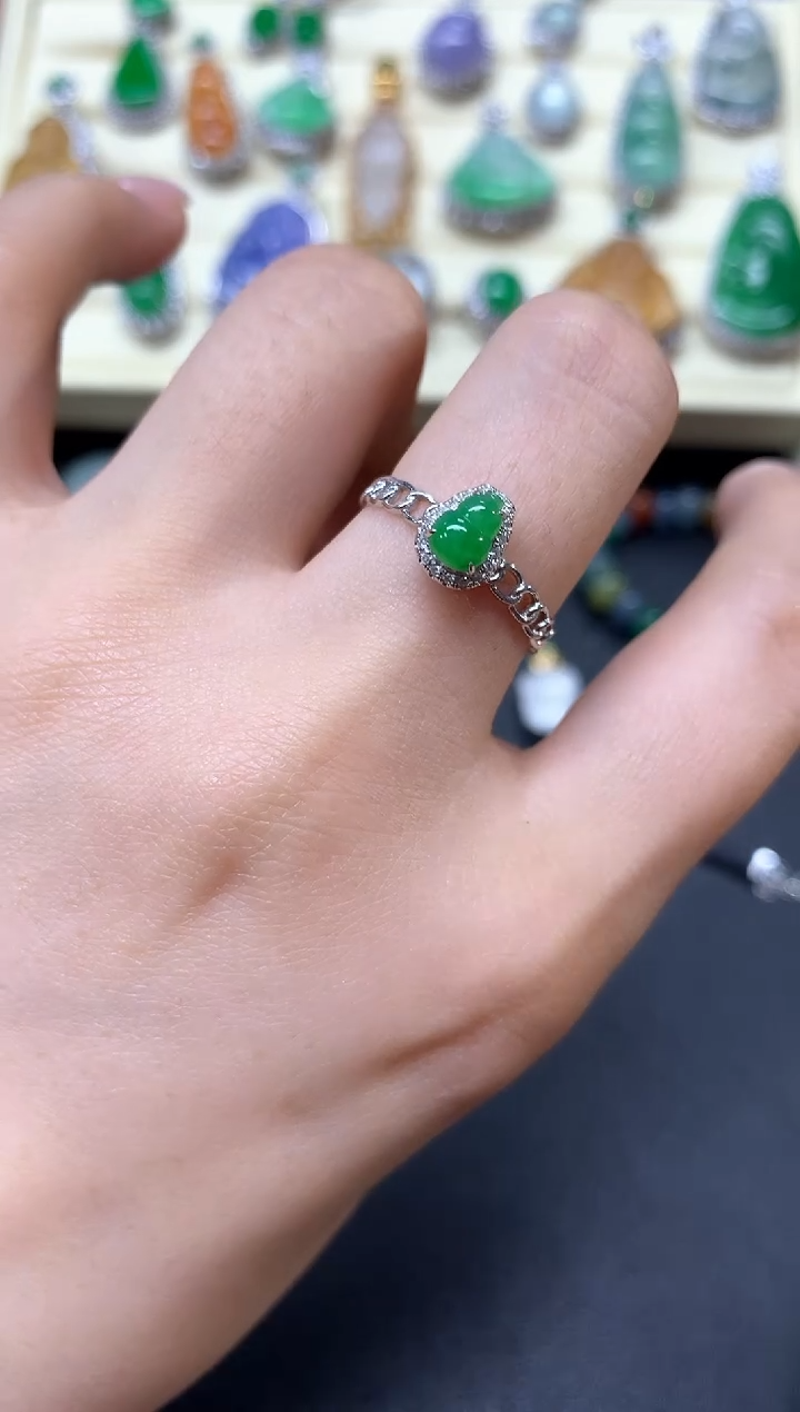 【闪购商品】翡翠戒指18K金镶嵌戒指|2150+215