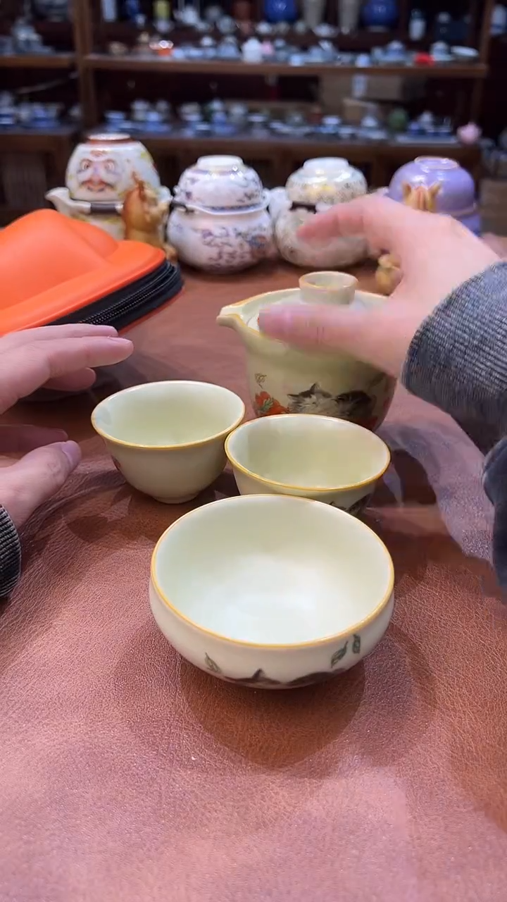 真的很便宜会开片的旅行茶具