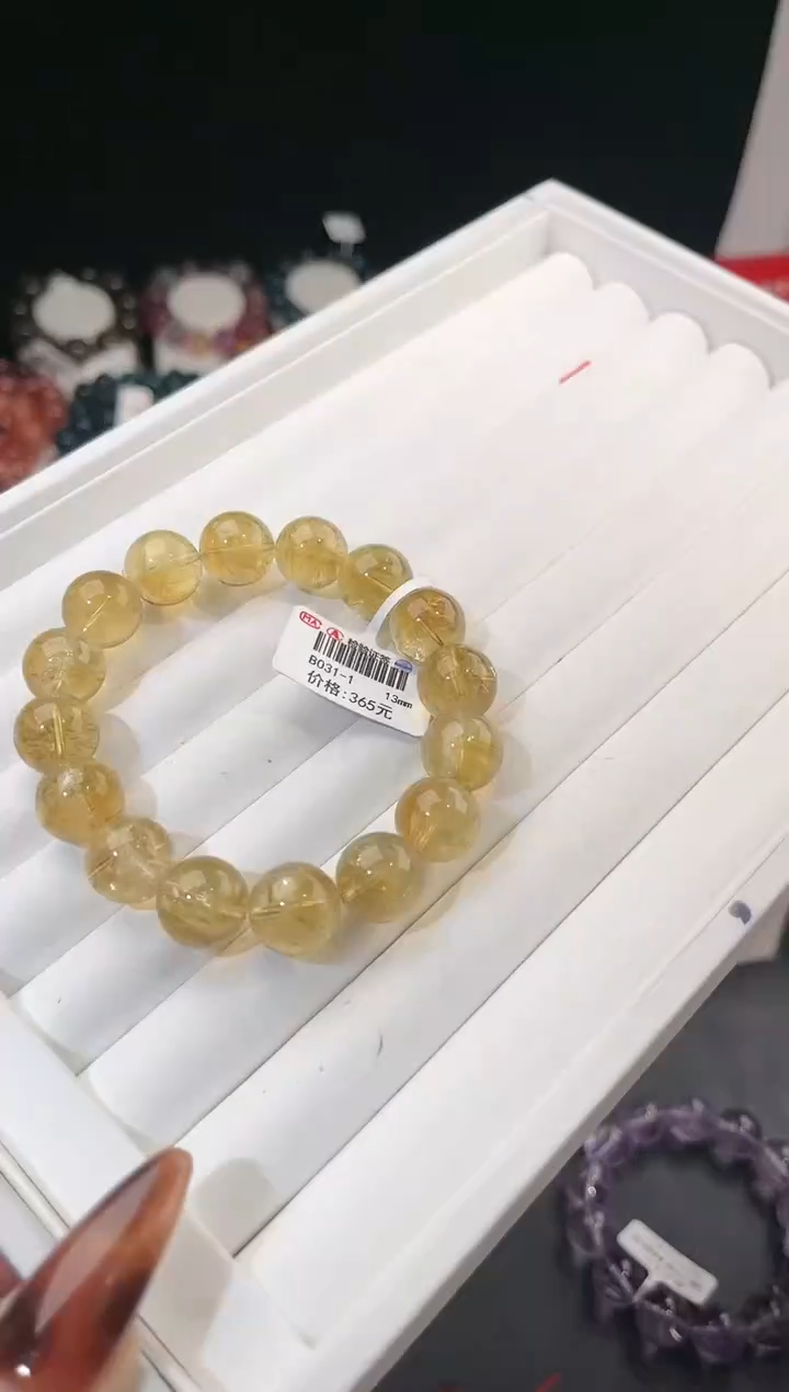 【闪购商品】水晶手链未镶嵌多样性发一黄阿赛13mm