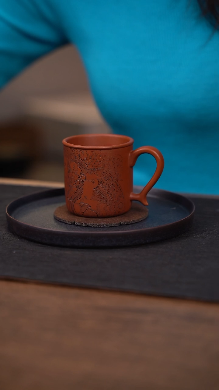 【闪购商品】紫砂茶壶青牧山房   五色财神杯 