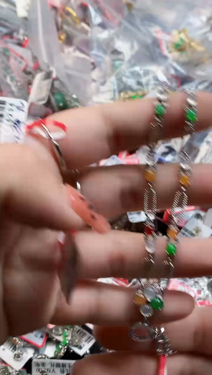 银S925镶嵌戒指翡翠天然A货缅甸翡翠