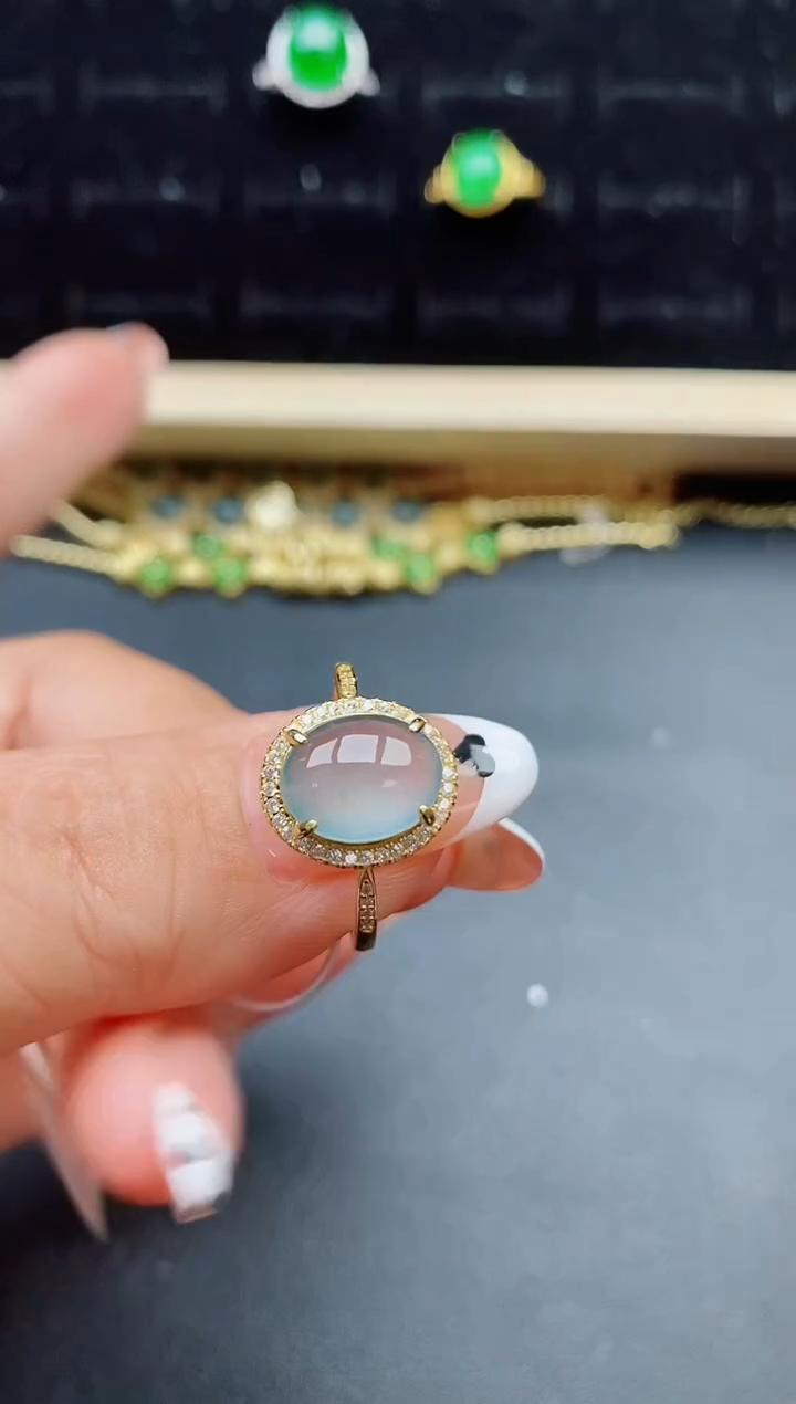 【闪购商品】翡翠银S925镶嵌戒指1321