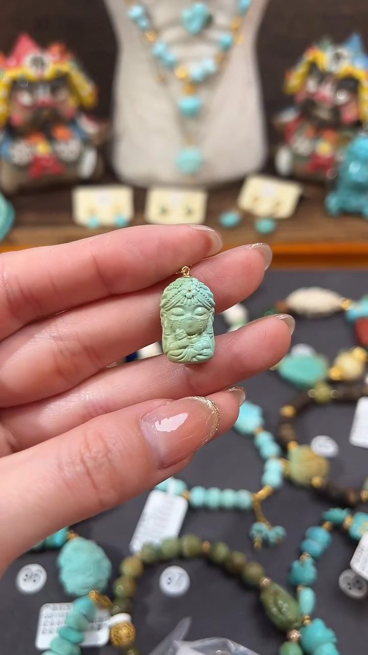 【闪购商品】绿松石提溜18K金镶嵌绿松石提溜