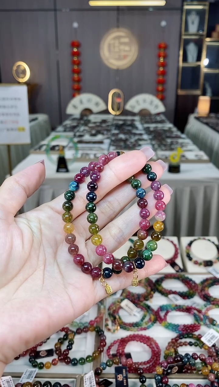 未镶嵌老矿碧玺单圈手串6mm+碧玺hon多样性发货一条