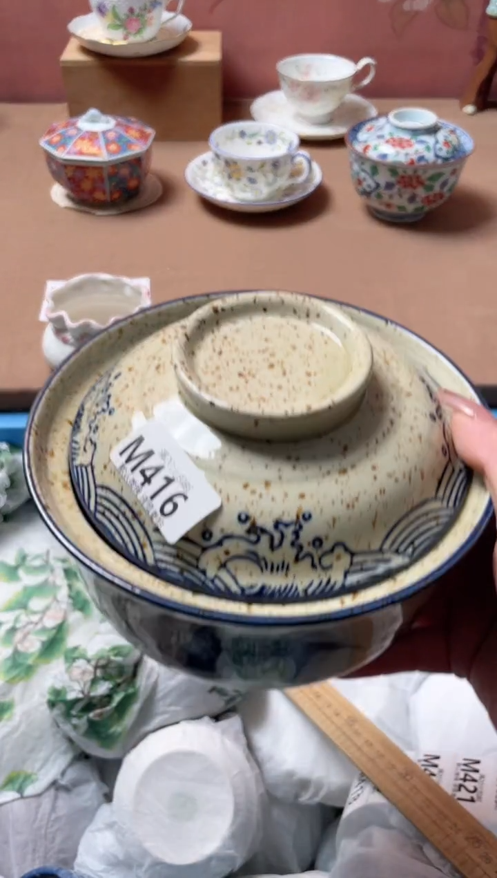 瓷片复古鱼泡面碗