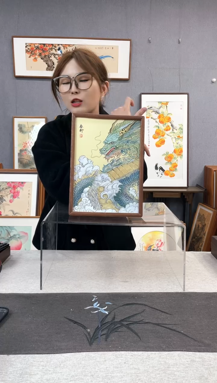 【闪购商品】国画A4-23*32摆台手绘作品-