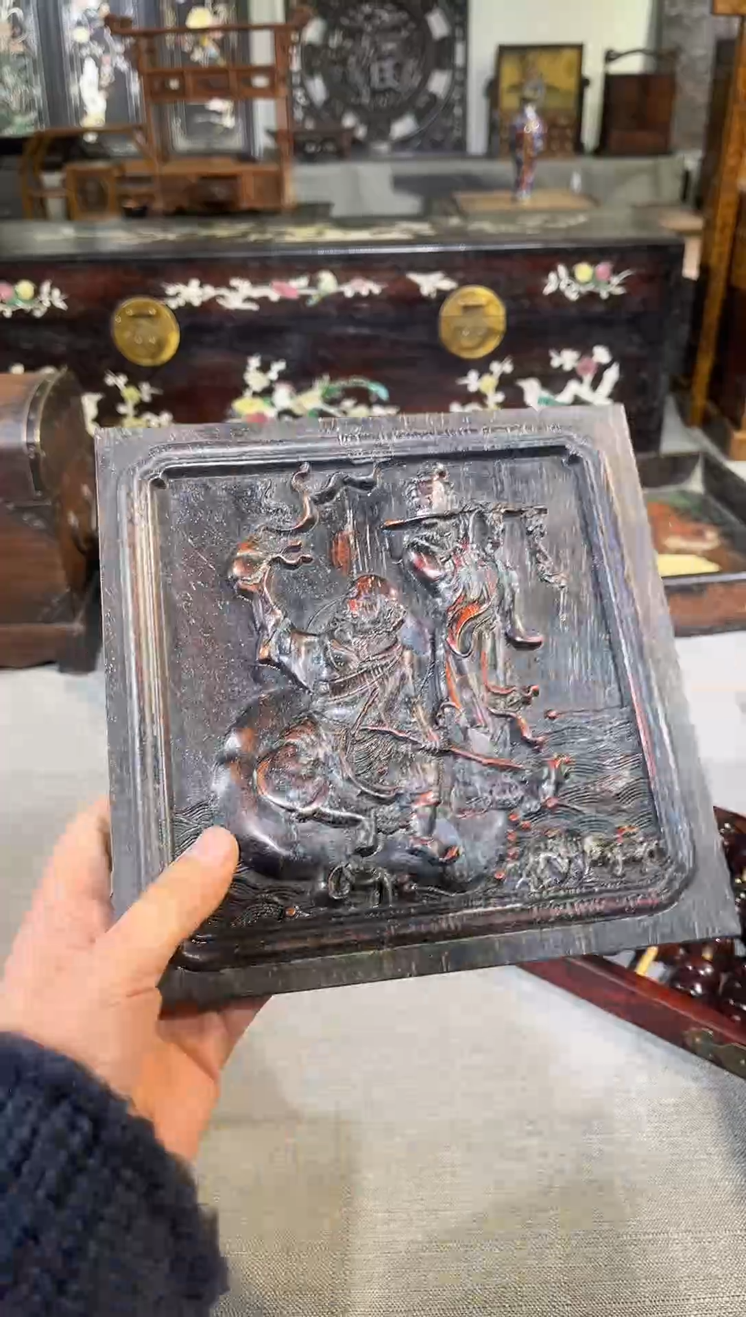 木紫檀雕刻八仙雕刻板