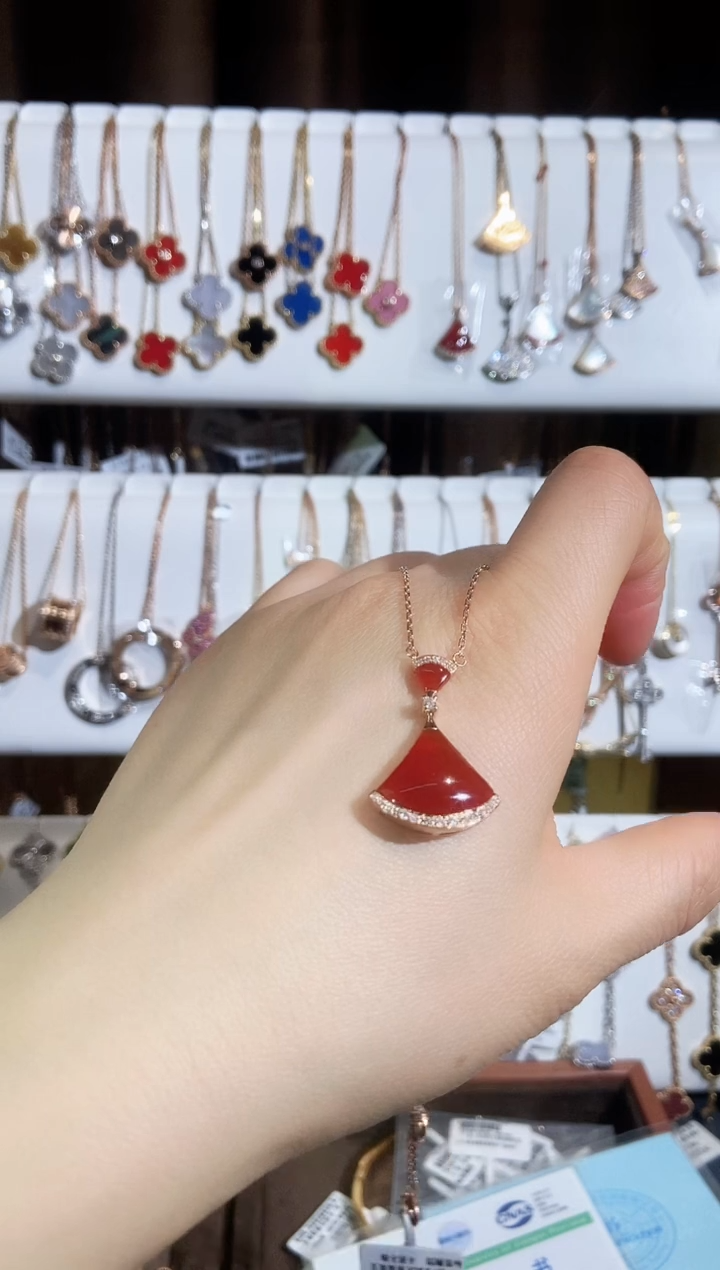 【闪购商品】钻石套链18K金镶嵌钻石K玫