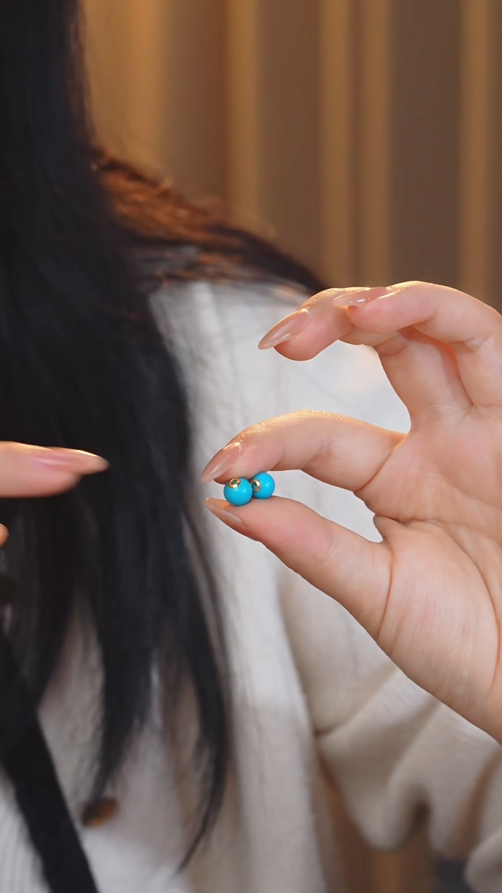 绿松石18K金镶嵌吊坠不含链（多样性发一）卡6 @@N7243