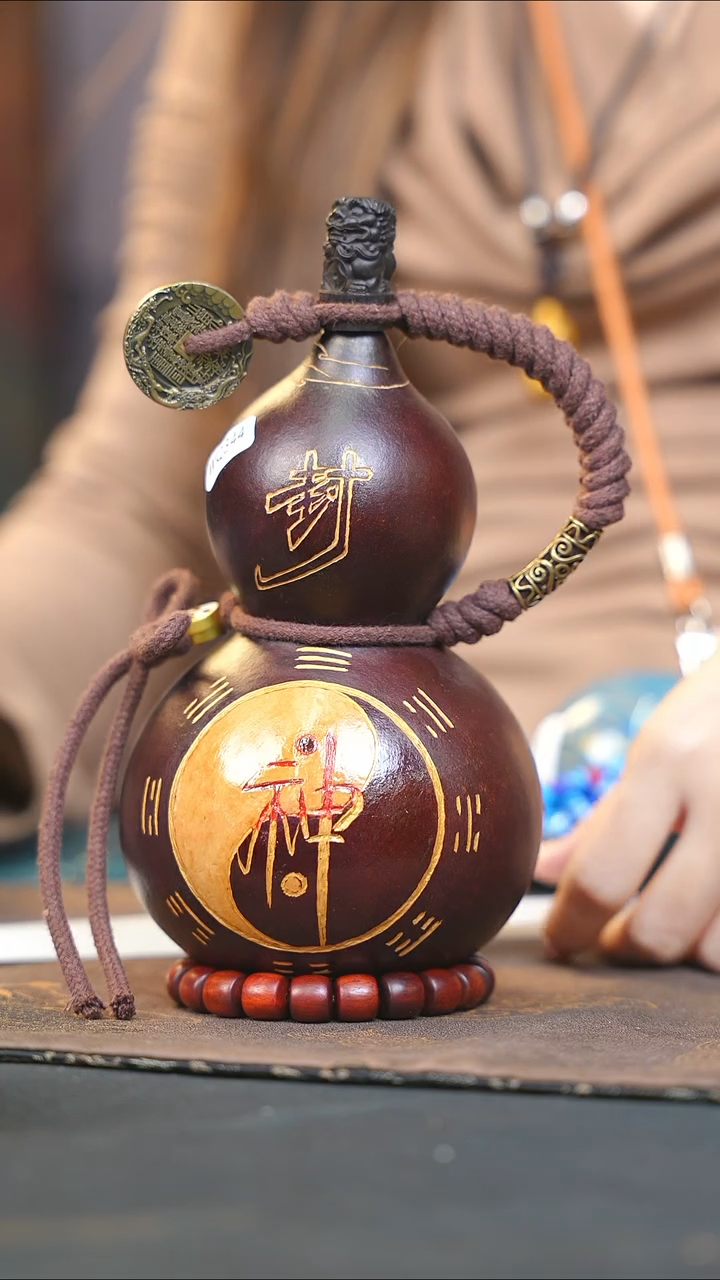 【闪购商品】WQ344大漆酒葫芦不包手串及旋转底座