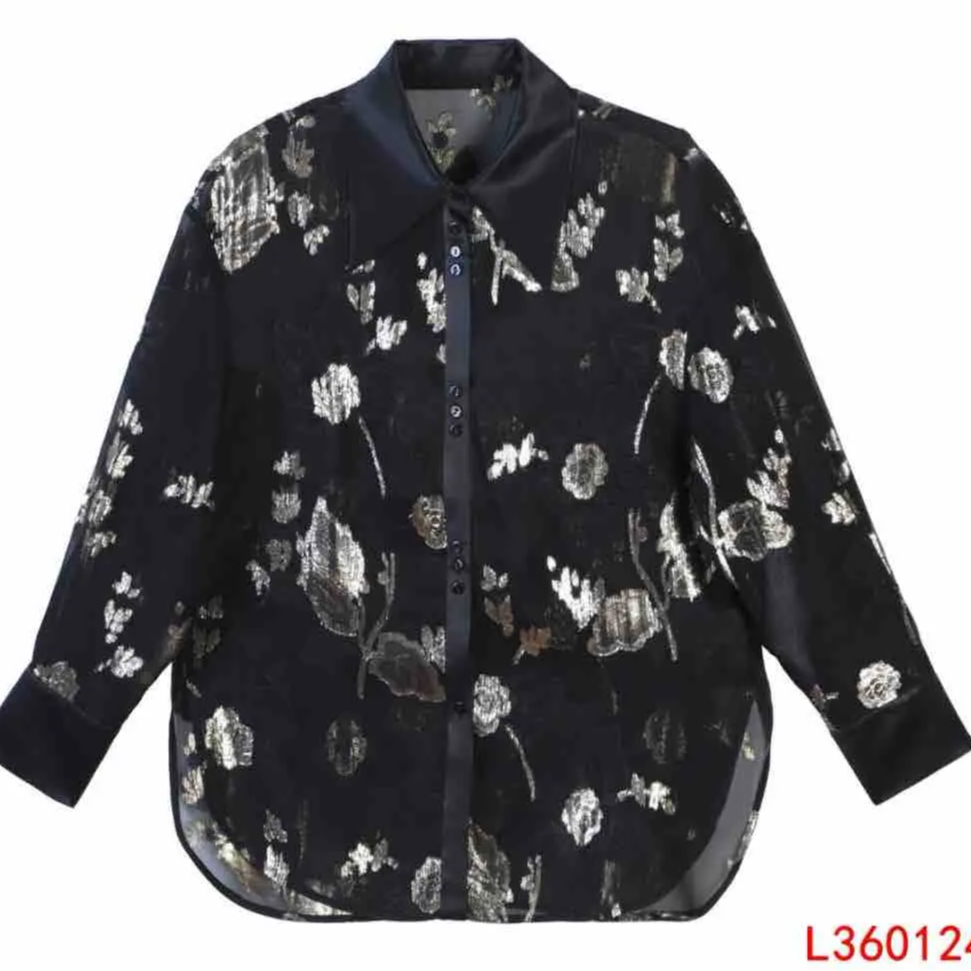 君  新中式  风  360124  织金玫瑰小衫