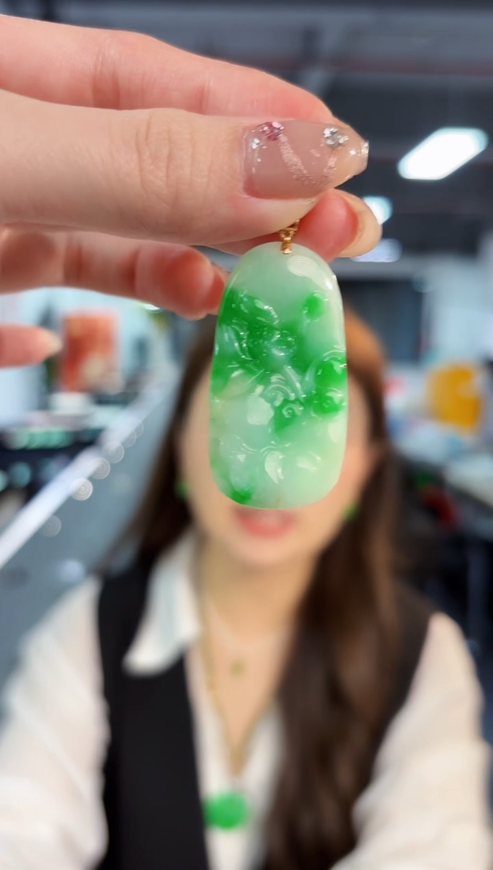 【闪购商品】翡翠颈饰18K金镶嵌缅料A货/支持复检/一件