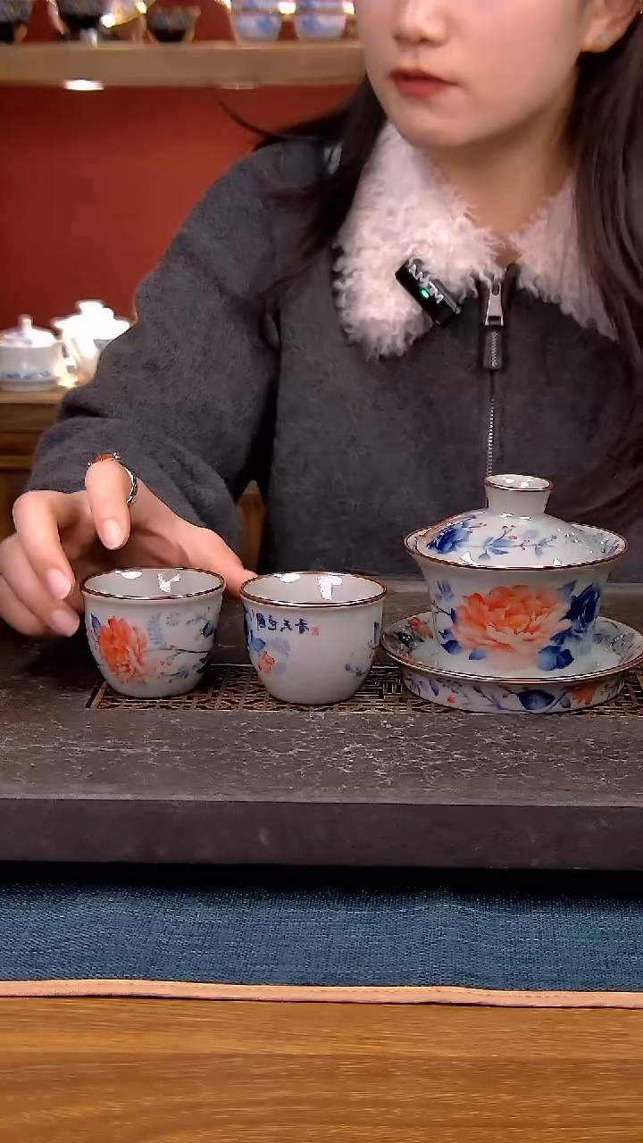 简装家用款3件套 老陶泥开片纹陶瓷茶具