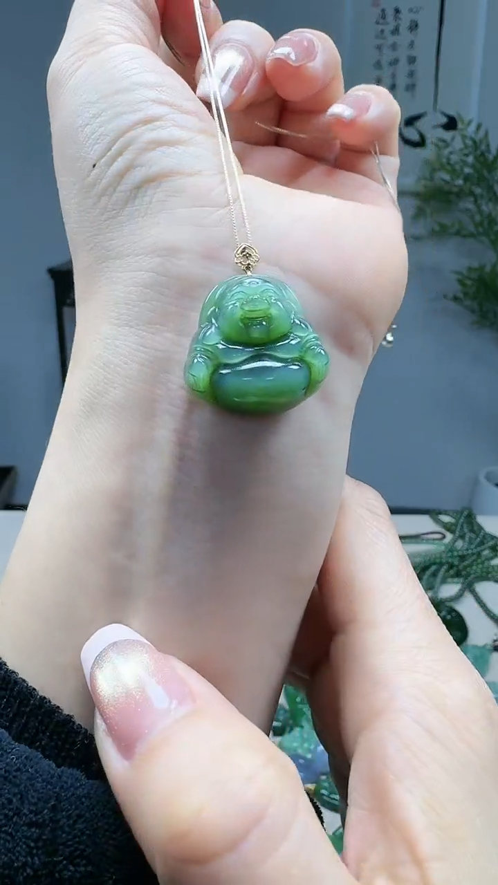 吊坠(不含链)18K金镶嵌和田玉1