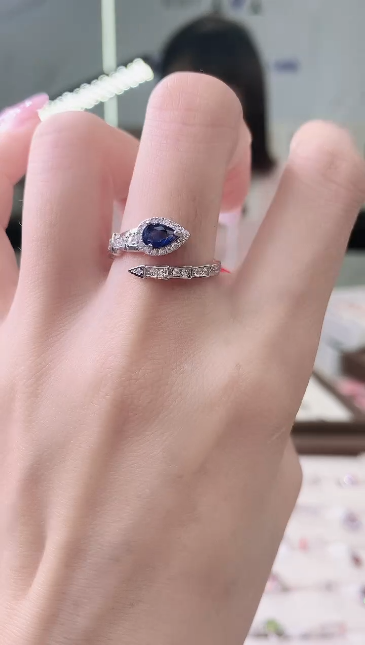 【闪购商品】蓝宝石戒指银S925镶嵌95-8