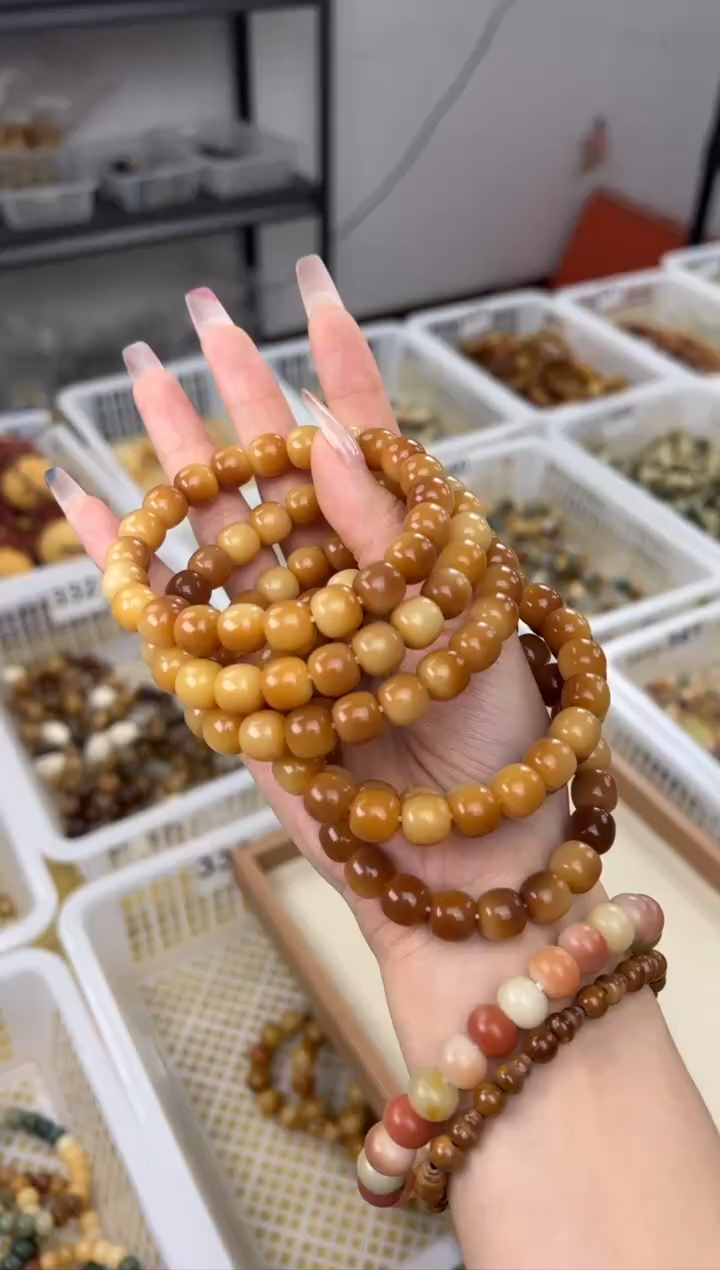 手串菩提根/象牙果卡9风化小黄豆高油文玩手串325